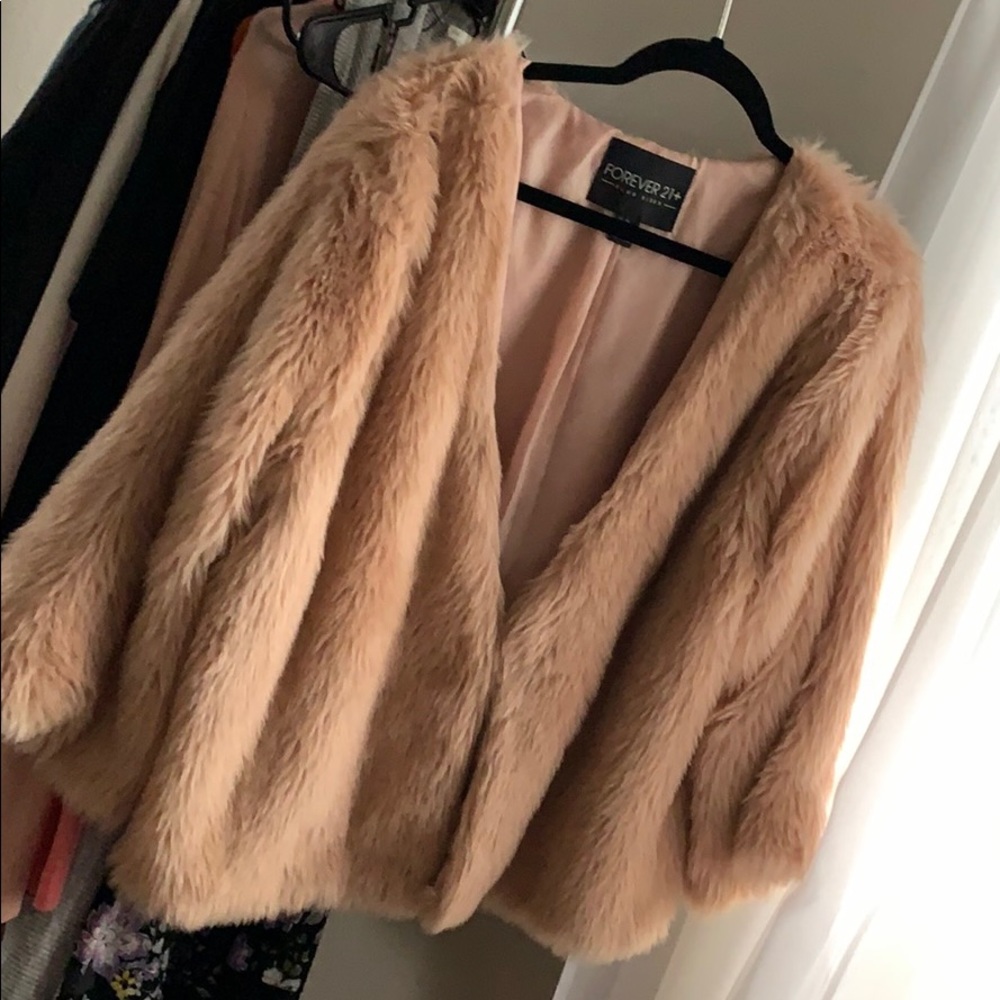 Faux fur pink jacket